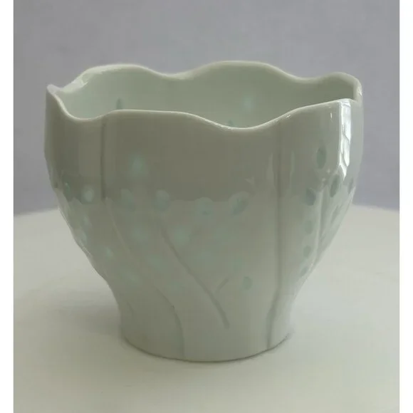 Vintage Dansk Willow Light Votive Candle Holder Gunnar Cyren White Translucent - Picture 2 of 7